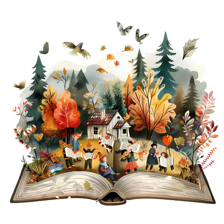Autumn Scene in a Storybook