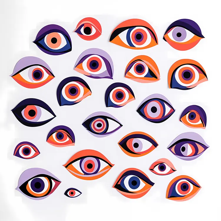 Colorful Abstract Eyes Art