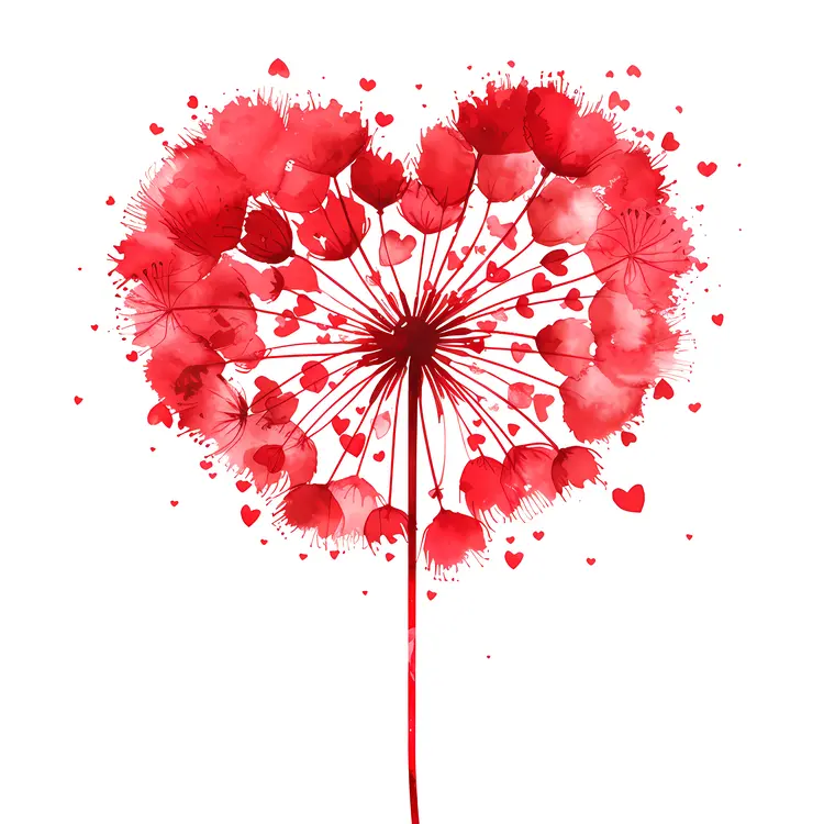 Red Heart-shaped Dandelion