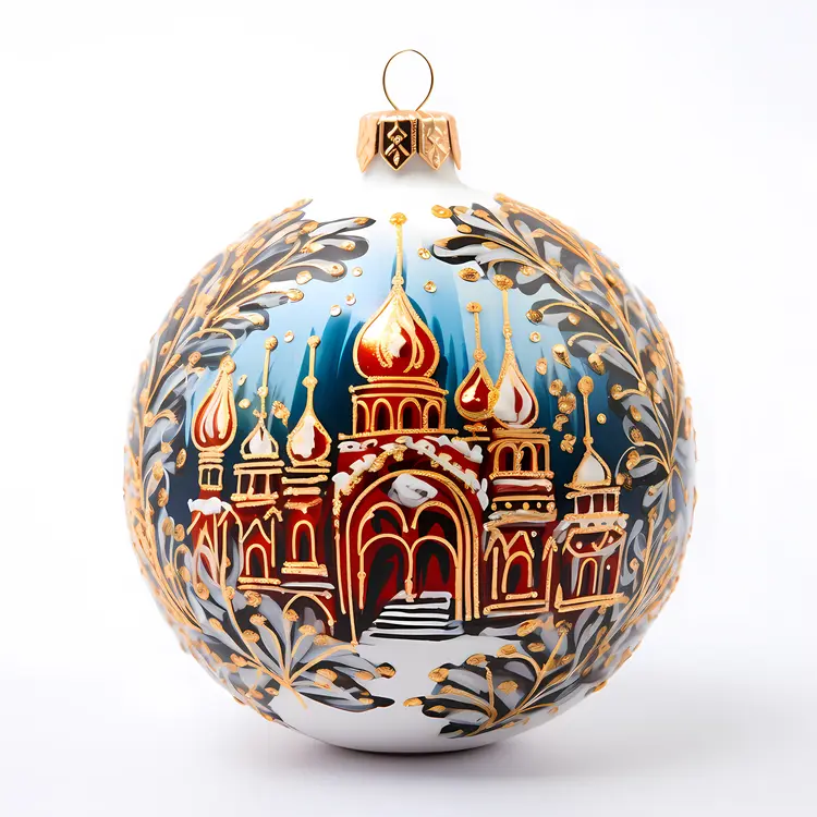 Blue and Gold Christmas Ornament