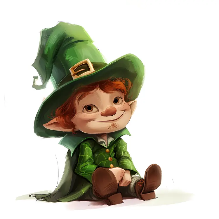Sitting leprechaun for St. Patrick's Day
