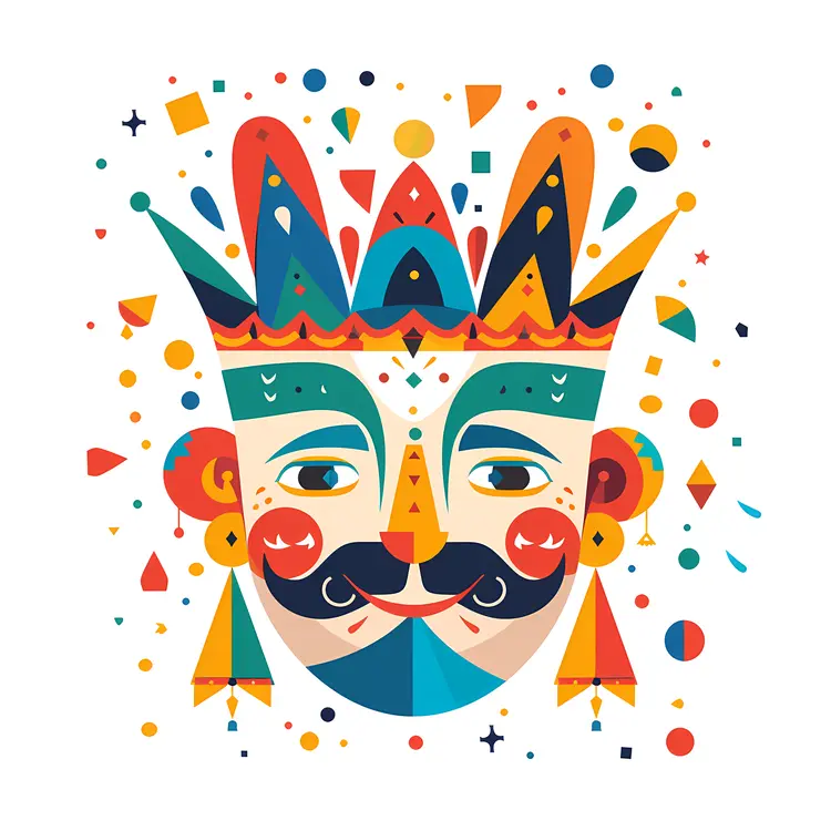 Colorful Mask with Crown