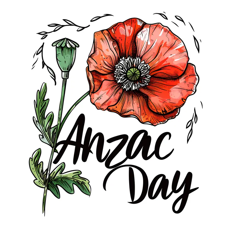 Red Poppy for ANZAC Day
