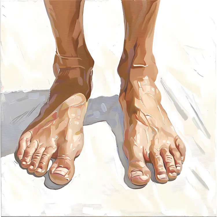 Realistic Illustration of Bare Feet