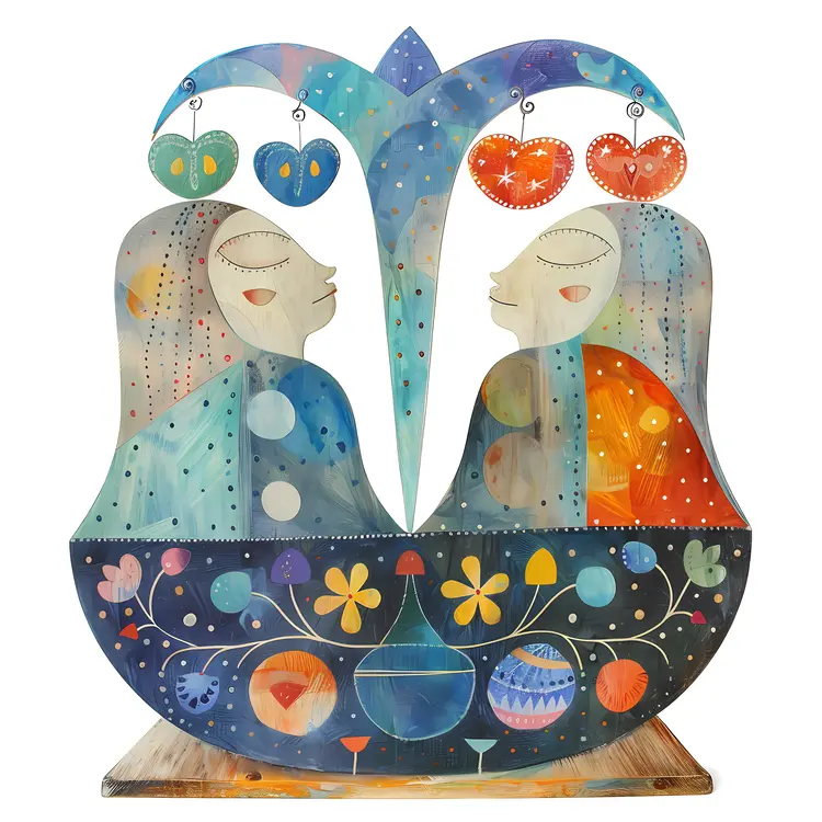 Whimsical Scales with Flowers and People