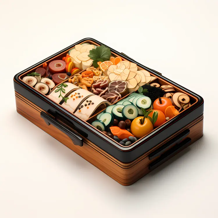 Assorted Bento Box with Various Ingredients