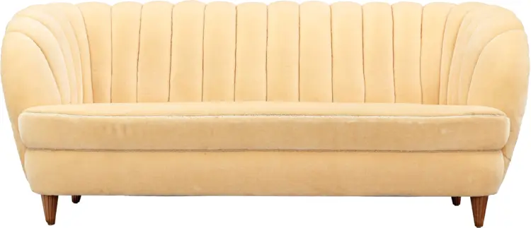 Yellow Sofa with Wooden Legs