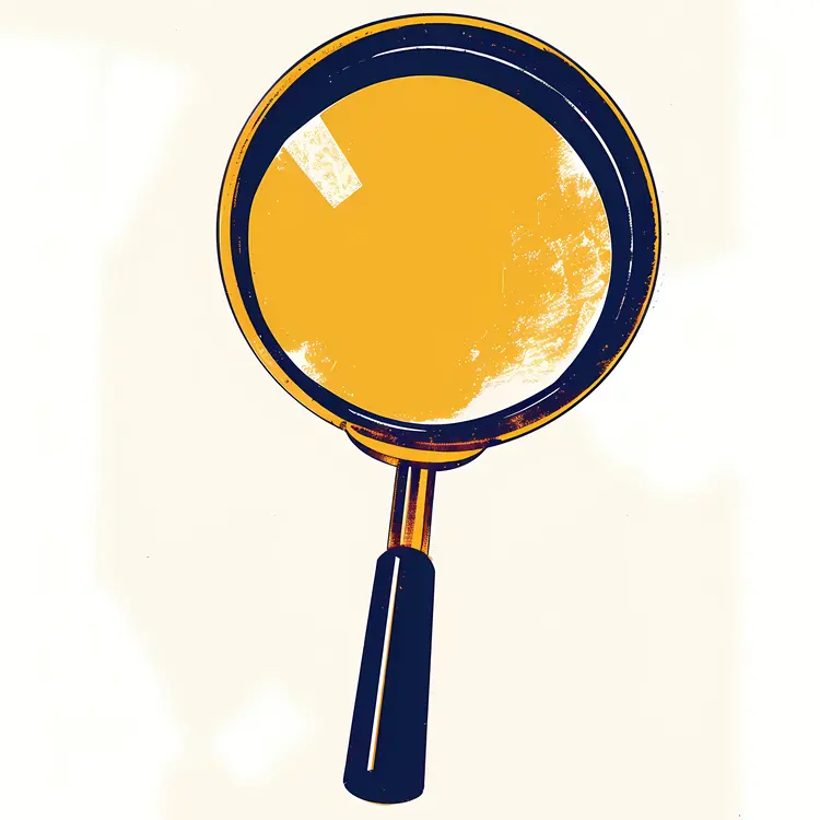 Yellow and Blue Magnifying Glass Illustration