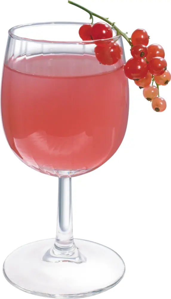 Red Drink with Berry Garnish
