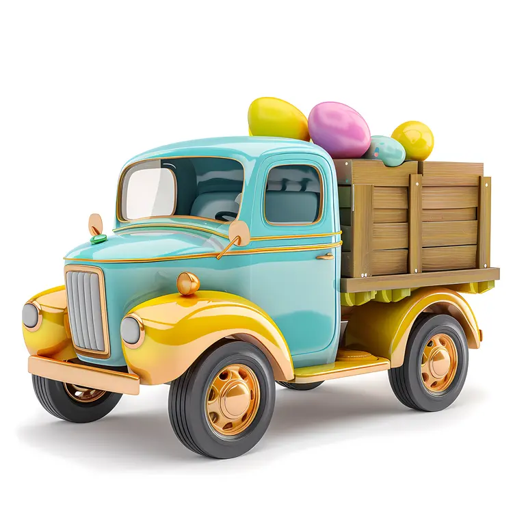 Pastel Truck with Easter Eggs