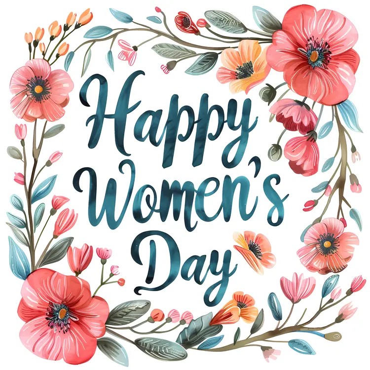 Elegant Floral Happy Women's Day Greeting