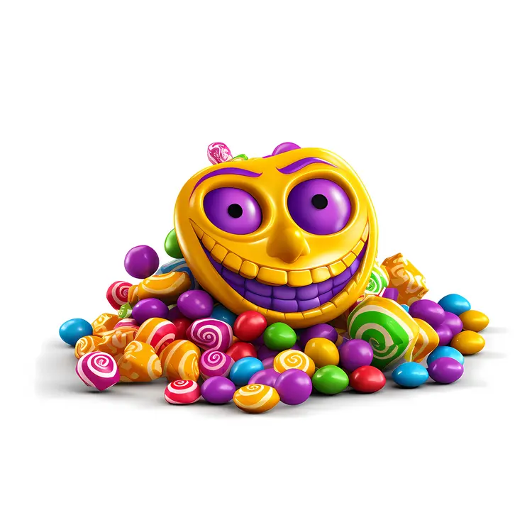 Smiling Candy Face with Colorful Sweets