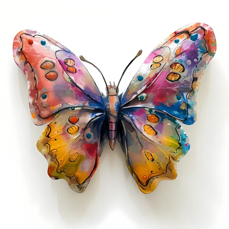 Vibrant Butterfly with Artistic Patterns