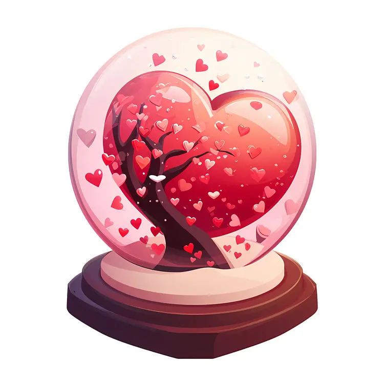 Heart Tree in Snow Globe