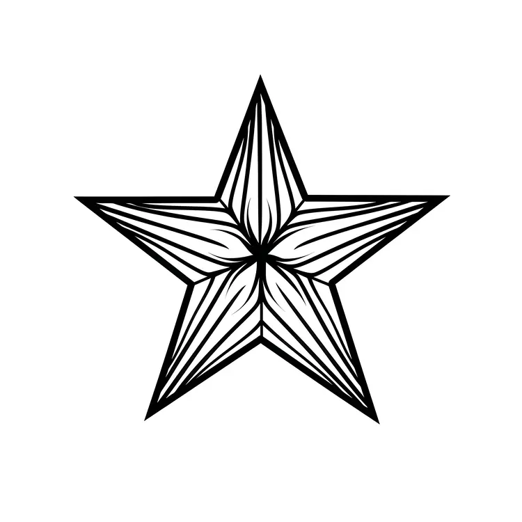 Outlined Black Line Star