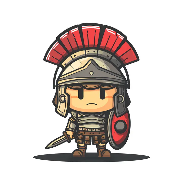 Cute Roman Soldier with Red Plume