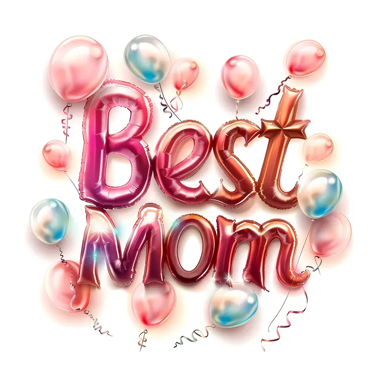 Best Mom Balloon Illustration