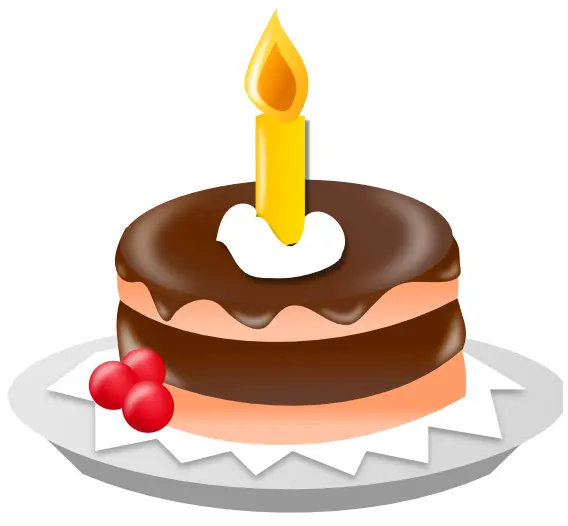 Birthday Cake with Candle and Berries