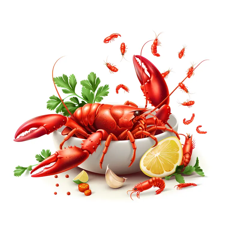 Lobster Dish with Lemon and Garlic