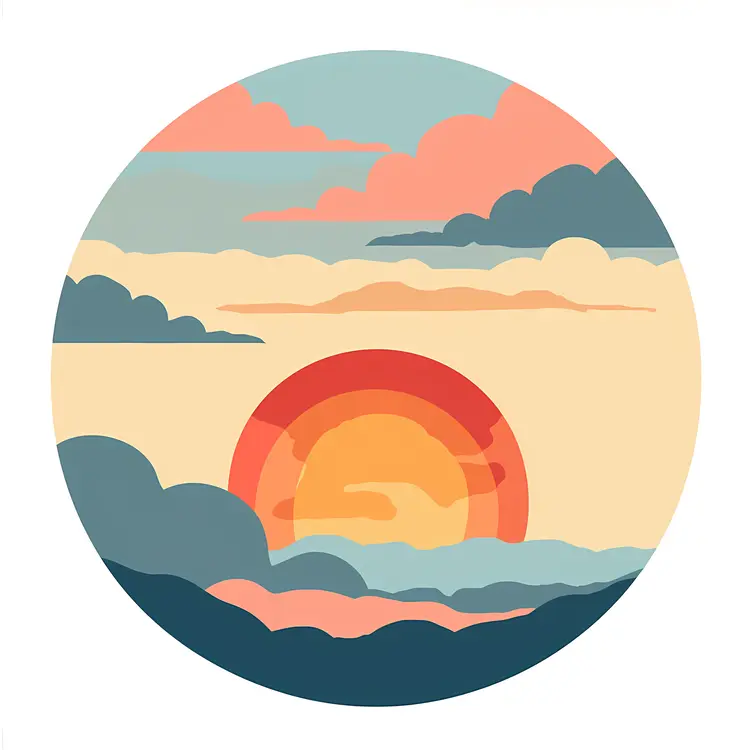 Pink Sunset with Clouds