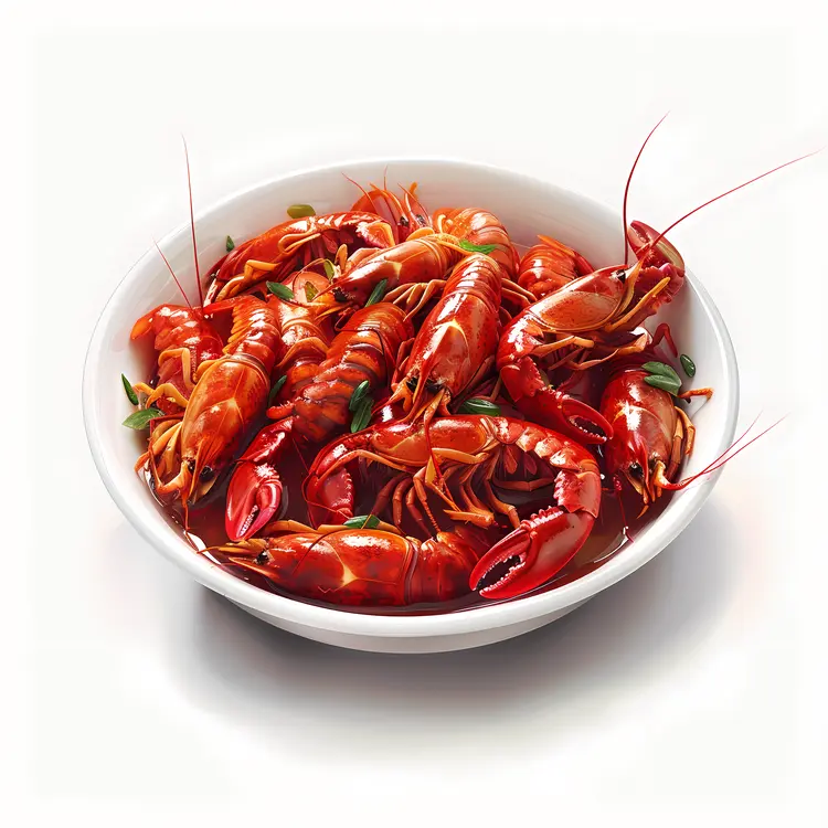 Boiled Crawfish in Bowl