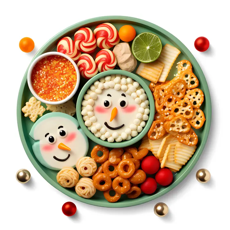 Festive Christmas Snack Platter with Snowman