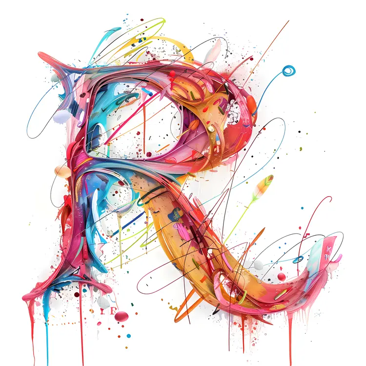 Abstract Colorful Letter R
