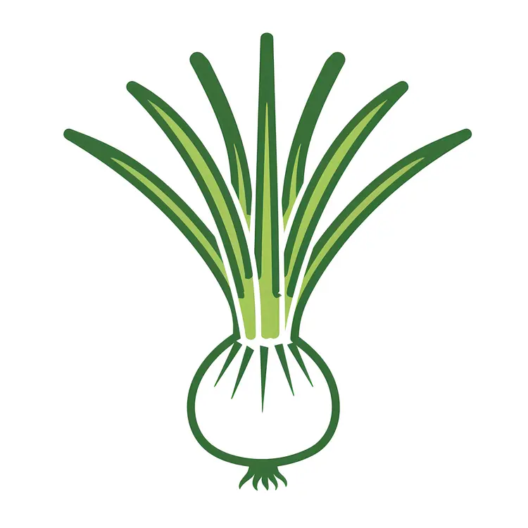 Minimalist Green Onion Drawing