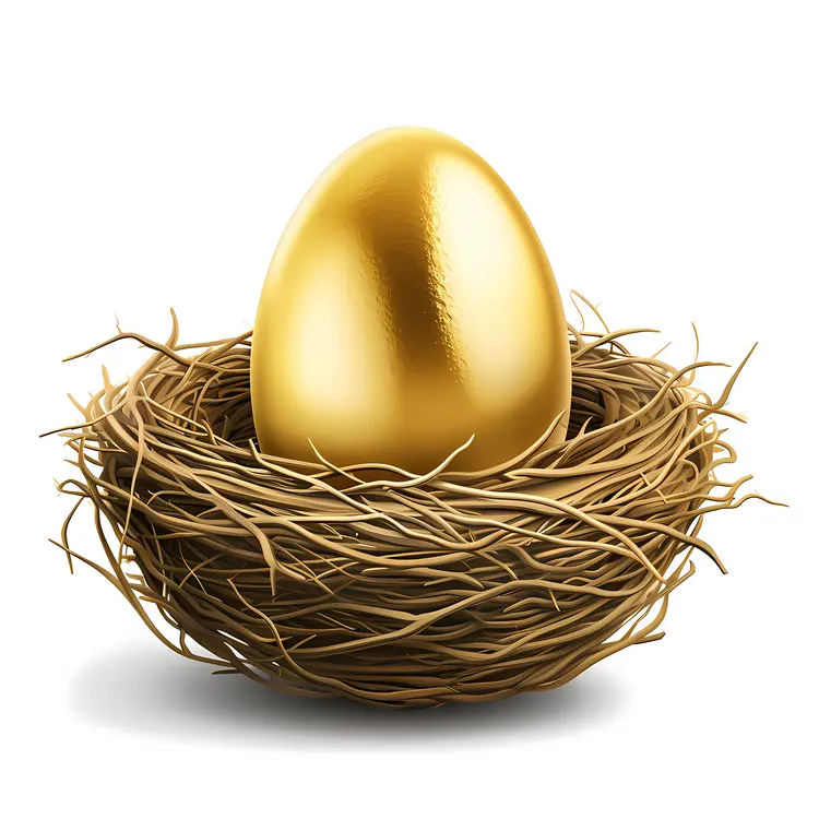 Shiny Golden Egg in a Nest
