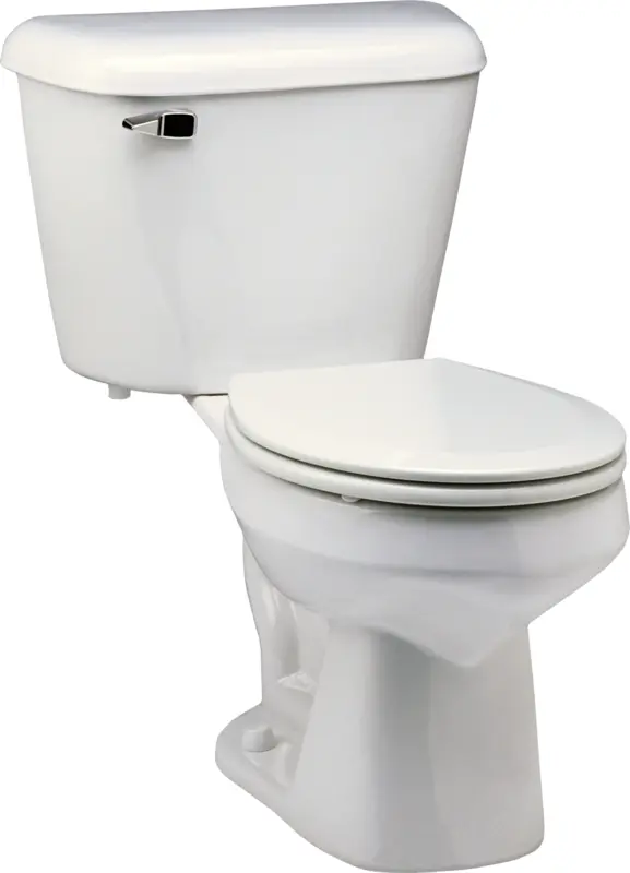 White Toilet with Closed Lid