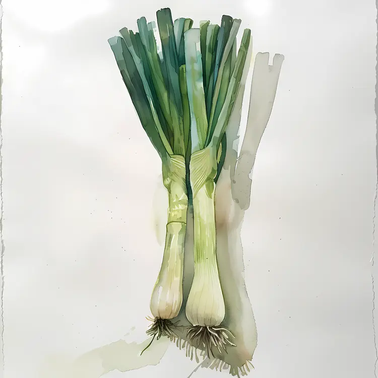 Fresh Green Onions Illustration