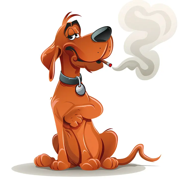Cartoon Dog Smoking