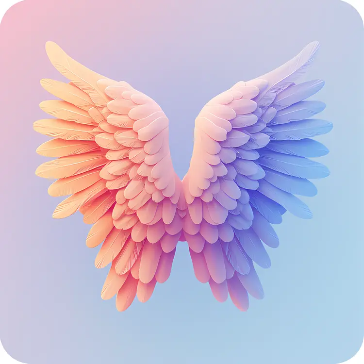 Beautiful Colorful Wings with Gradient Feathers