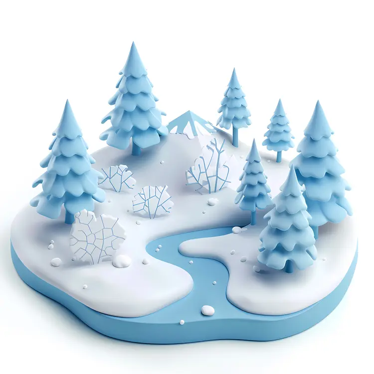 Snowy Forest with Pine Trees