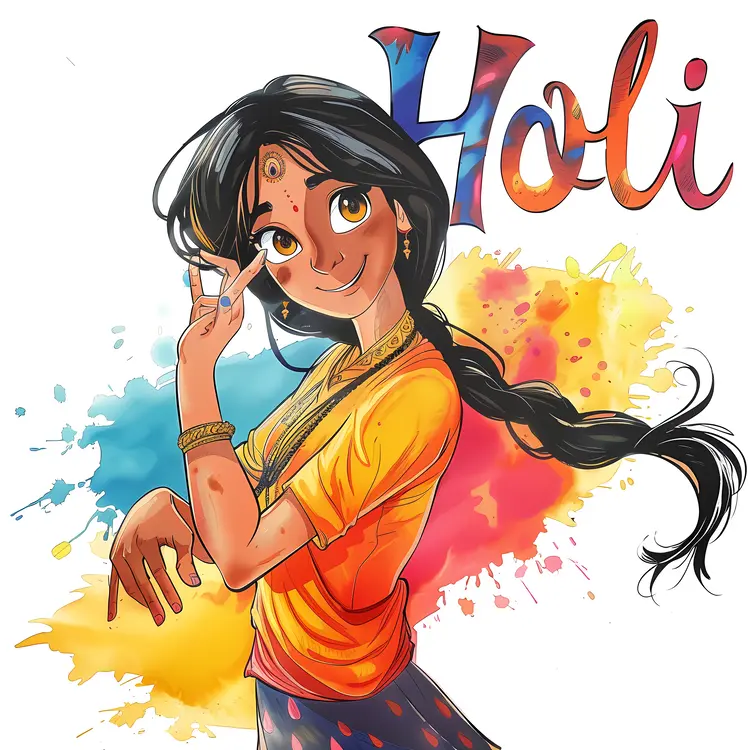 Colorful Holi Festival Art