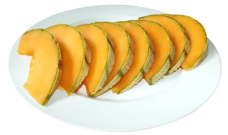 Sliced Cantaloupe on Plate