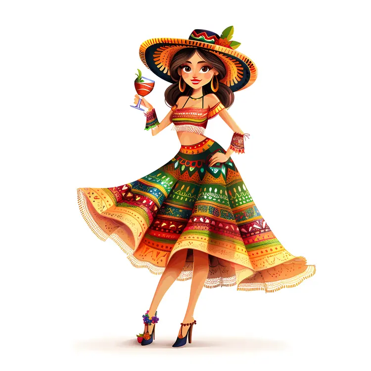Woman in Colorful Traditional Dress