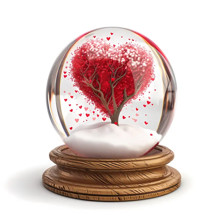 Snow Globe with Heart Tree