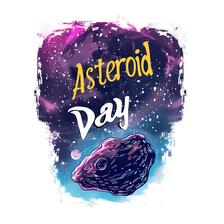 Asteroid Day with Galaxy and Stars