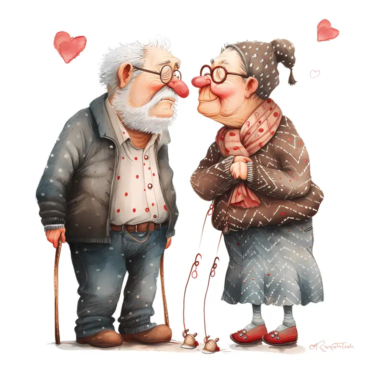 Elderly Couple with Heart Balloon