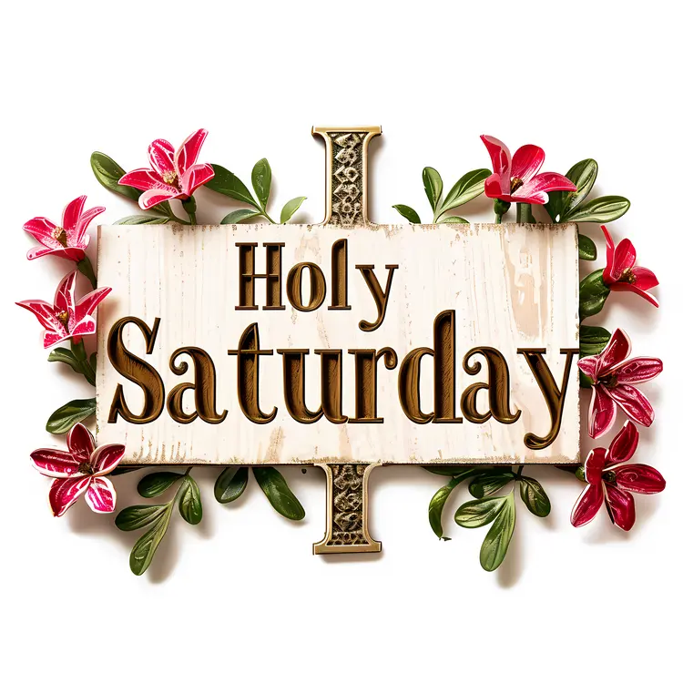Holy Saturday Sign with Flowers