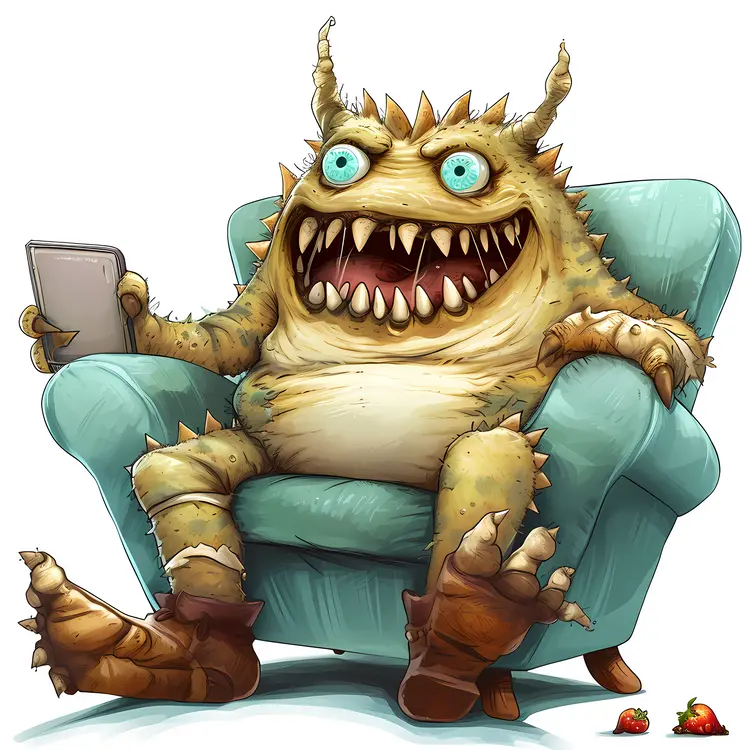 Funny Monster Relaxing in a Chair