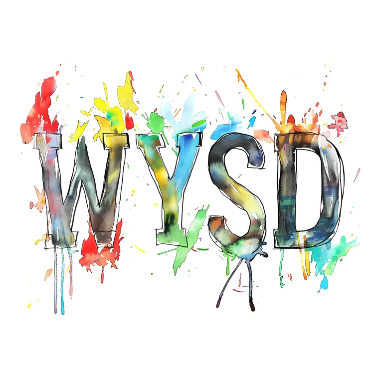 Colorful WYSD Text with Artistic Background
