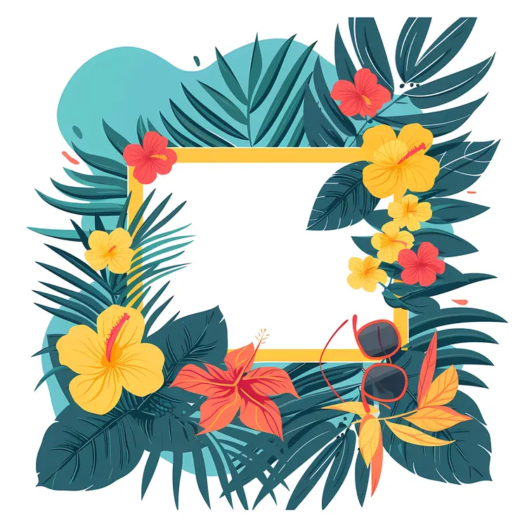 Tropical Floral Frame