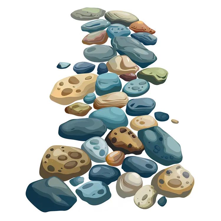 Pebble Pathway with Varied Stones