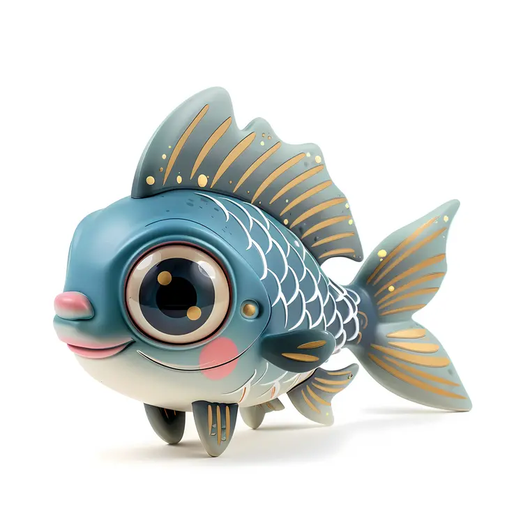 Cute Blue and Gold Fish Toy