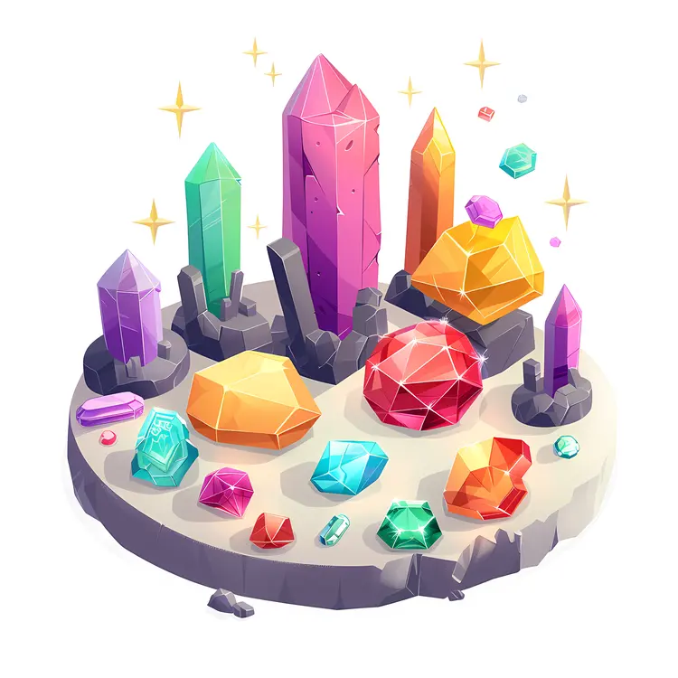 Colorful Gems and Crystals