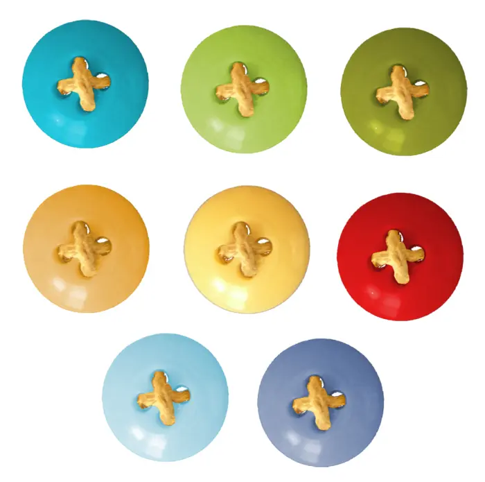 Colorful Buttons with Cross Stitch for Sewing