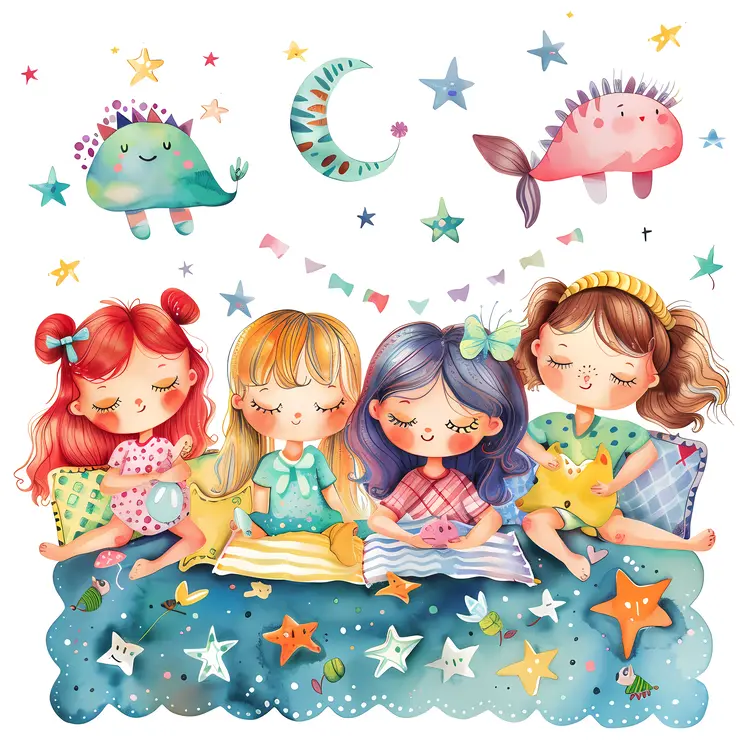 Children's Sleepover Illustration