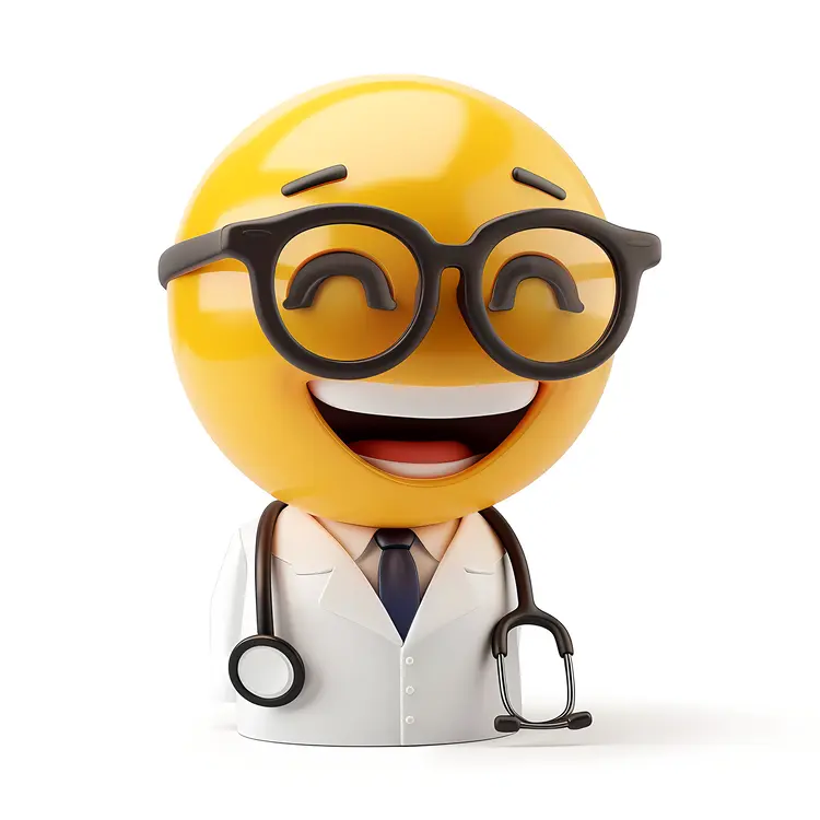 Smiling Emoji Doctor with Stethoscope